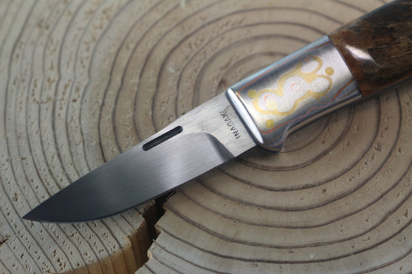 Fumio Inagaki FI-935 RON LAKE  Folders, Custom Replica with Rainbow Damascus Mokume-Gane Bolsters