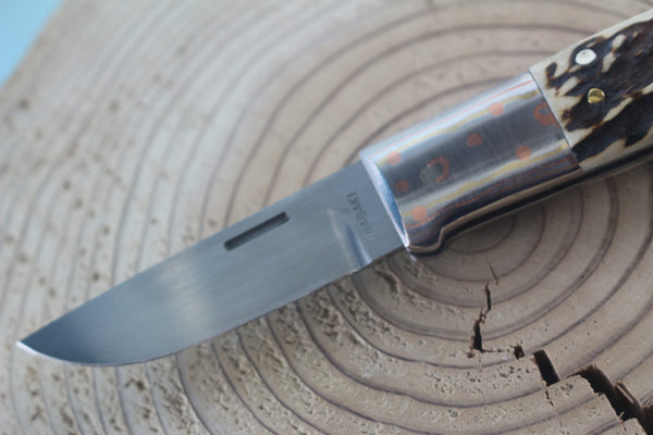 Fumio Inagaki FI-935 RON LAKE  Folders, Custom Replica with Rainbow Damascus Mokume-Gane Bolsters