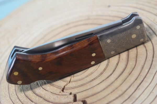 Fumio Inagaki FI-940 RON LAKE  Folders, Custom Replica with Damascus Mokume-Gane Bolster