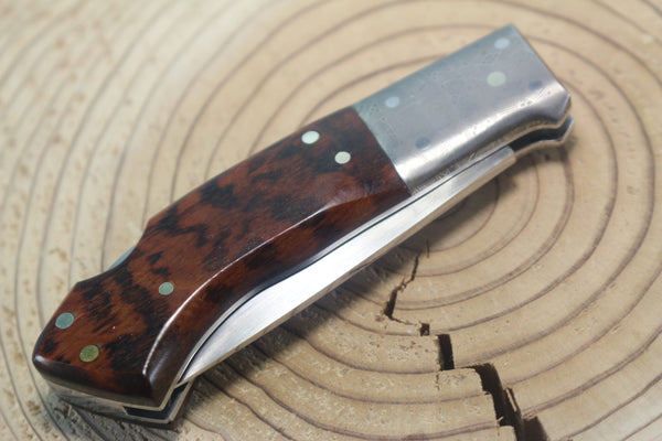 Fumio Inagaki FI-940 RON LAKE  Folders, Custom Replica with Damascus Mokume-Gane Bolster