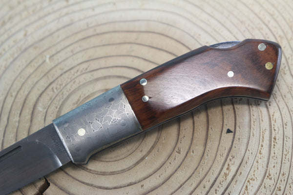 Fumio Inagaki FI-940 RON LAKE  Folders, Custom Replica with Damascus Mokume-Gane Bolster