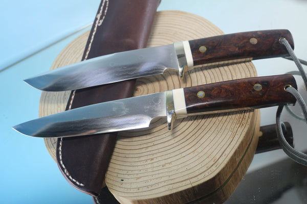 Fumio Inagaki FI-945 Damascus Hunter, 5-1/2" VG-1 Damascus blade, Premium Desert Ironwood Burl handle
