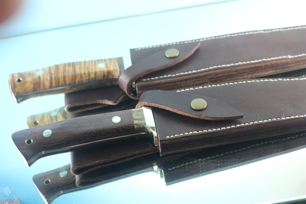 Fumio Inagaki FI-955 9-inch & 10-inch Big Bowie Knife. VG-10 Damascus blade with long Blood Groove