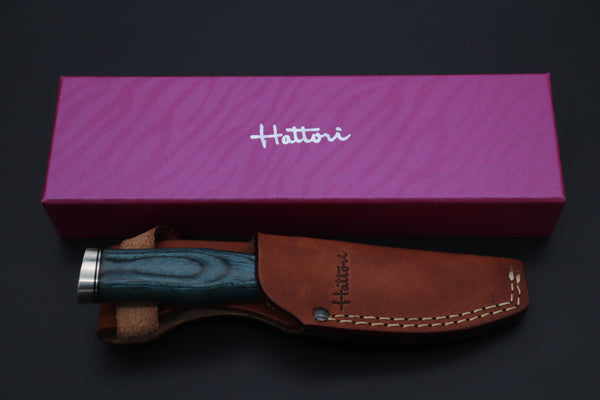 Hattori H-101B Precision Master Utility (VG-10 Blade. Blue Pakka wood handle)