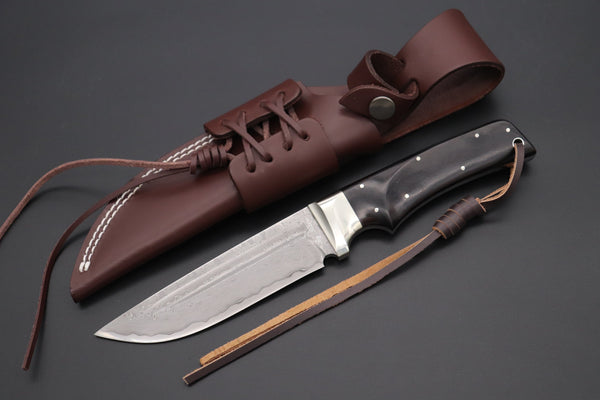 Hattori KD30-華HANA (Cowry X Damascus Ultimate Edition, African Ebonywood Handle, KD30HAE)