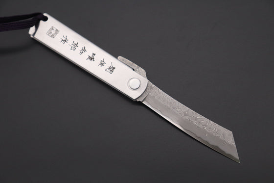 Hattori KD30-HIGO Cowry X Damascus Higonokami Folding Knife - JapaneseKnifeDirect.Com