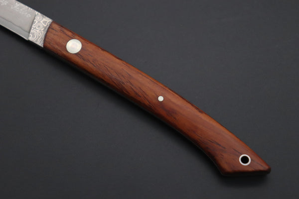 Hattori KD30-MEDAKA-1C Cowry X Damascus Little Fisherman's Utility (Cocobolo Wood Handle)