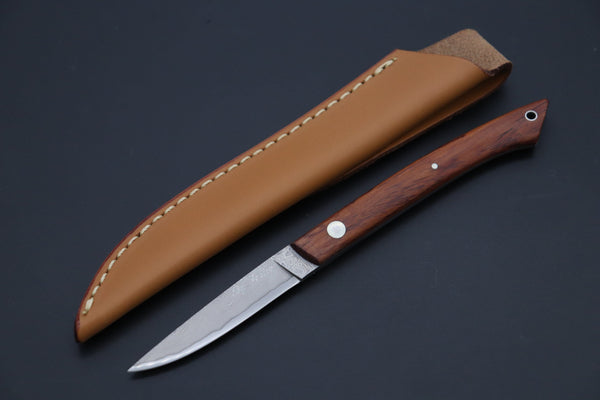 Hattori KD30-MEDAKA-1C Cowry X Damascus Little Fisherman's Utility (Cocobolo Wood Handle)