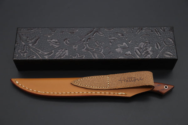 Hattori KD30-MEDAKA-2C Cowry X Damascus Little Fisherman's Utility (Cocobolo Wood Handle)