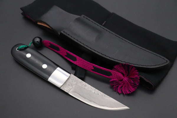 Hattori 傘 SAN Limited Edition SAN-114 Cowry-X Damascus TANTO (Single Bevel Edge )