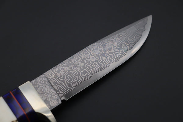 Hattori 傘 SAN Limited Edition SAN-133A Cowry-X Damascus Mighty Wild Crown Hunter (Crown Stag Handle)