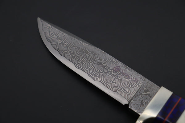 Hattori 傘 SAN Limited Edition SAN-133A Cowry-X Damascus Mighty Wild Crown Hunter (Crown Stag Handle)