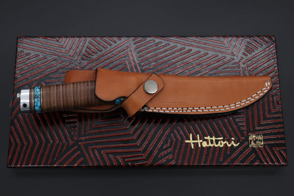Hattori 傘 SAN Limited Edition SAN-134 Cowry-X Damascus Mighty Hunter (Premium Turquoise Edition)