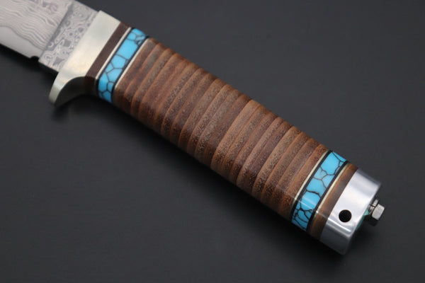 Hattori 傘 SAN Limited Edition SAN-134 Cowry-X Damascus Mighty Hunter (Premium Turquoise Edition)