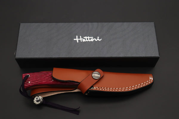 Hattori 傘 SAN Limited Edition SAN-148 Cowry-X Damascus 紅蓮 (Single Bevel Edge )