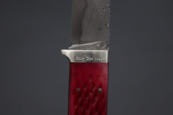 Hattori 傘 SAN Limited Edition SAN-148 Cowry-X Damascus 紅蓮 (Single Bevel Edge )