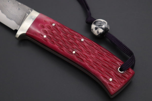 Hattori 傘 SAN Limited Edition SAN-148 Cowry-X Damascus 紅蓮 (Single Bevel Edge )