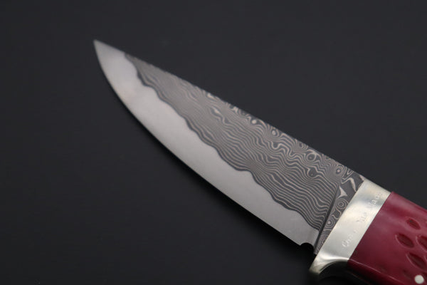 Hattori 傘 SAN Limited Edition SAN-148 Cowry-X Damascus 紅蓮 (Single Bevel Edge )