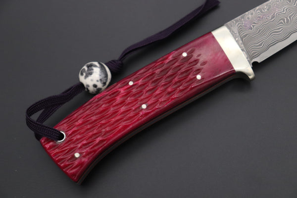 Hattori 傘 SAN Limited Edition SAN-148 Cowry-X Damascus 紅蓮 (Single Bevel Edge )