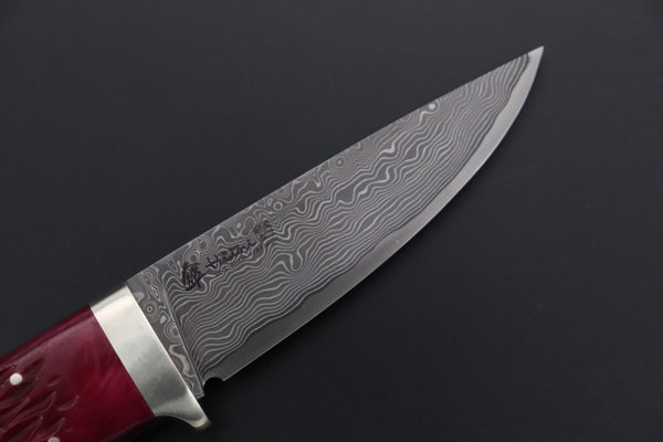 Hattori 傘 SAN Limited Edition SAN-148 Cowry-X Damascus 紅蓮 (Single Bevel Edge )