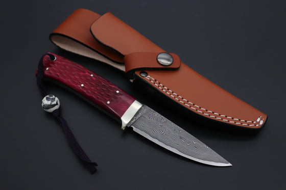Hattori 傘 SAN Limited Edition SAN-148 Cowry-X Damascus 紅蓮 (Single Bevel Edge )