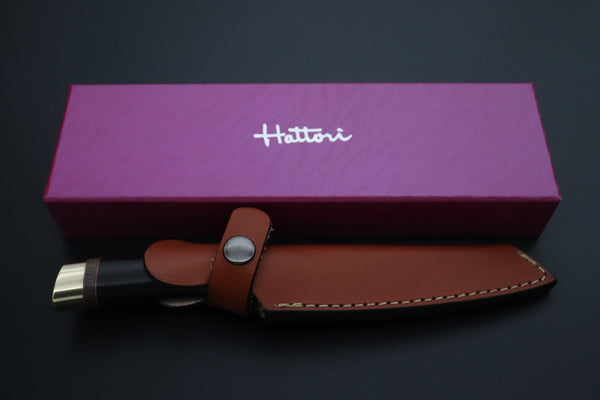 Hattori 傘 SAN Limited Edition SAN-151 "Hattori Natures Edition" Custom Classic Tanto (Custom African Ebony & Walnut Combination Wood Handle)