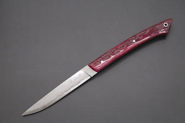 Hattori 傘 SAN Limited Edition SAN-90 Cowry-X Damascus Slim Utility “Hattori Custom Jigged Bone Handle”