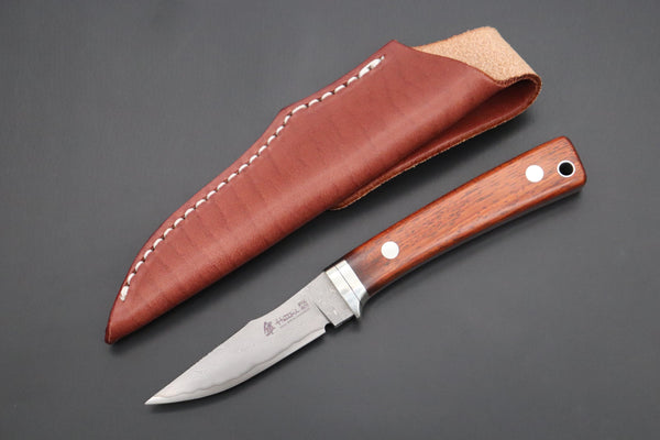 Hattori 傘 SAN Limited Edition SAN-94 Limited Cowry-X Damascus Little Hunter (Clip Point, Cocobolo Wood Handle)