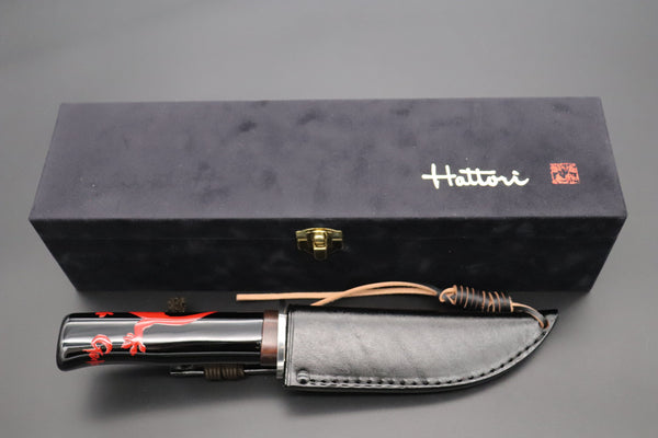 Hattori 傘 SAN Limited Edition “Wajima Urushi & Maki-e Project” SAN-118 HD Damascus "黒 朱 GECKO" "Vermilion Gecko"