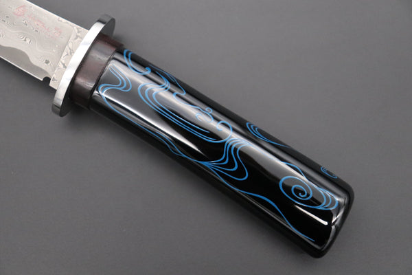 Hattori 傘 SAN Limited Edition “Wajima Urushi & Maki-e Project” SAN-119 HD Damascus "青波 GECKO" "Blue Wave GECKO"