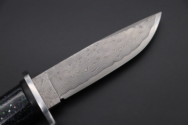 Hattori 傘 SAN Limited Edition “Wajima Urushi & Maki-e Project” SAN-120 Cowry X Damascus "螺鈿　カムパネルラ" "RADEN-KAMUPANERURA"