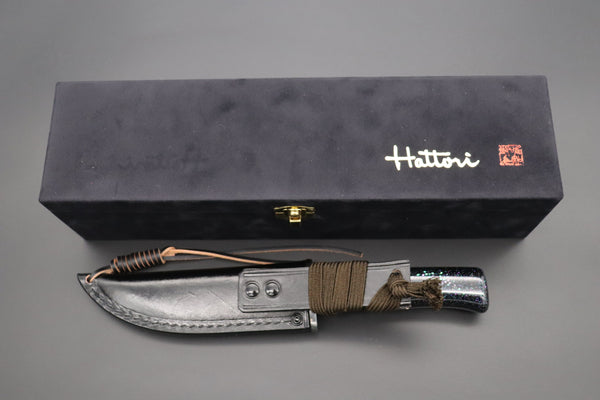 Hattori 傘 SAN Limited Edition “Wajima Urushi & Maki-e Project” SAN-120 Cowry X Damascus "螺鈿　カムパネルラ" "RADEN-KAMUPANERURA"