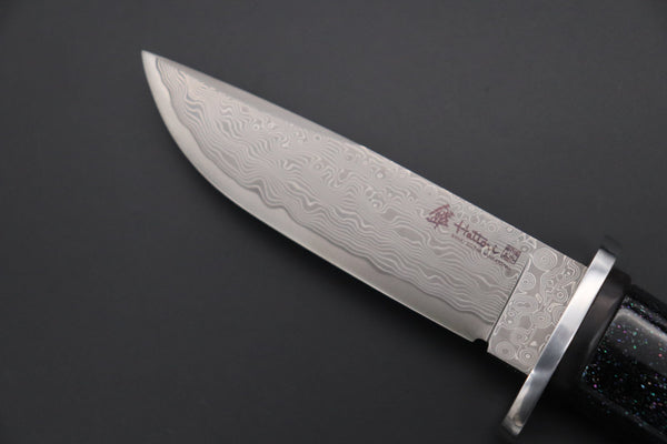 Hattori 傘 SAN Limited Edition “Wajima Urushi & Maki-e Project” SAN-120 Cowry X Damascus "螺鈿　カムパネルラ" "RADEN-KAMUPANERURA"