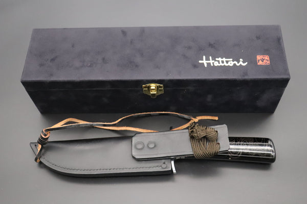 Hattori 傘 SAN Limited Edition “Wajima Urushi & Maki-e Project” SAN-123 Cowry X Damascus "流水 梅 GECKO" “Flowing & Water Plum Blossoms GECKO”