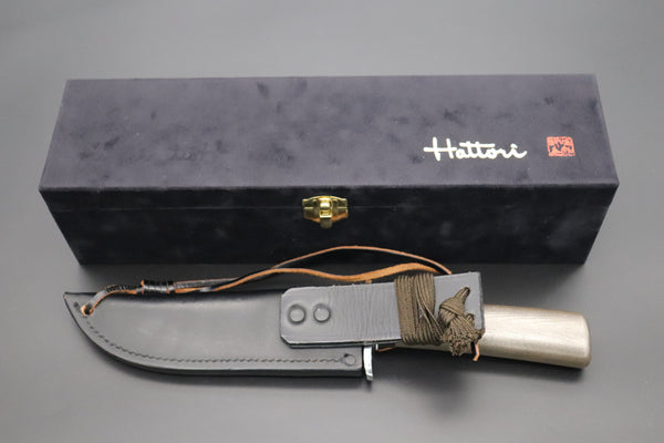 Hattori 傘 SAN Limited Edition “Wajima Urushi & Maki-e Project” SAN-124 Cowry X Damascus "銀地木目 GECKO" “Silver Wood Grain GECKO”