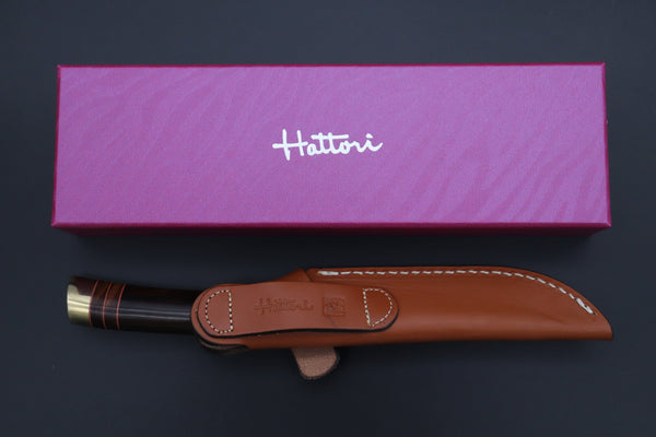 Hattori 傘 SAN Limited Hattori Natures Edition SAN-140 Cowry-X Damascus Special Utility Hunter "Custom Combination Handle African Ebonywood Handle with Desert Ironwood"