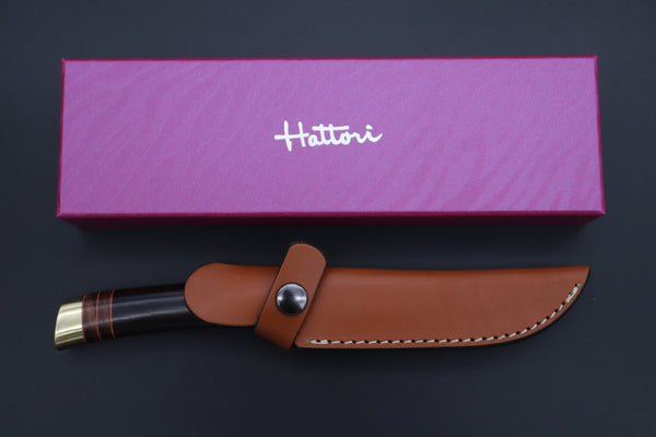 Hattori 傘 SAN Limited Hattori Natures Edition SAN-140 Cowry-X Damascus Special Utility Hunter "Custom Combination Handle African Ebonywood Handle with Desert Ironwood"
