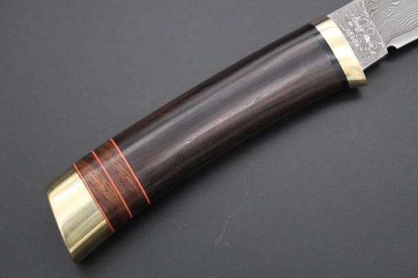 Hattori 傘 SAN Limited Hattori Natures Edition SAN-140 Cowry-X Damascus Special Utility Hunter "Custom Combination Handle African Ebonywood Handle with Desert Ironwood"