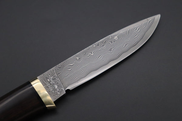 Hattori 傘 SAN Limited Hattori Natures Edition SAN-140 Cowry-X Damascus Special Utility Hunter "Custom Combination Handle African Ebonywood Handle with Desert Ironwood"