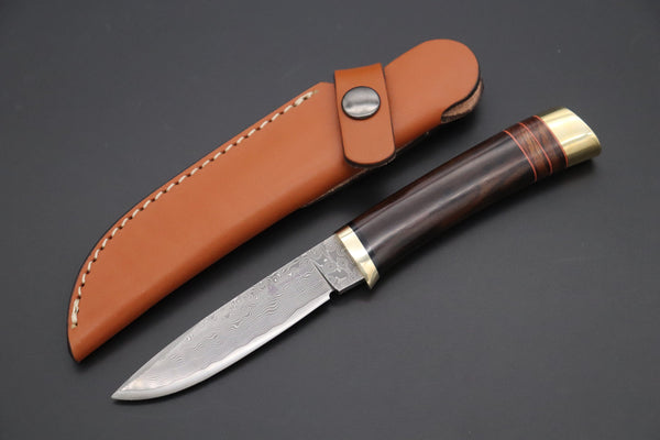 Hattori 傘 SAN Limited Hattori Natures Edition SAN-140 Cowry-X Damascus Special Utility Hunter "Custom Combination Handle African Ebonywood Handle with Desert Ironwood"