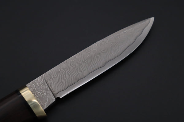 Hattori 傘 SAN Limited Hattori Natures Edition SAN-145 Cowry-X Damascus Special Utility Hunter "Custom Combination Handle African Ebonywood Handle with African Ebonywood"