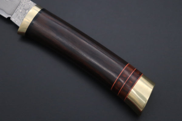 Hattori 傘 SAN Limited Hattori Natures Edition SAN-145 Cowry-X Damascus Special Utility Hunter "Custom Combination Handle African Ebonywood Handle with African Ebonywood"