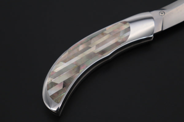 Ikuo Nagata Custom Folding Knife  – IN-100 “Black & Silver”