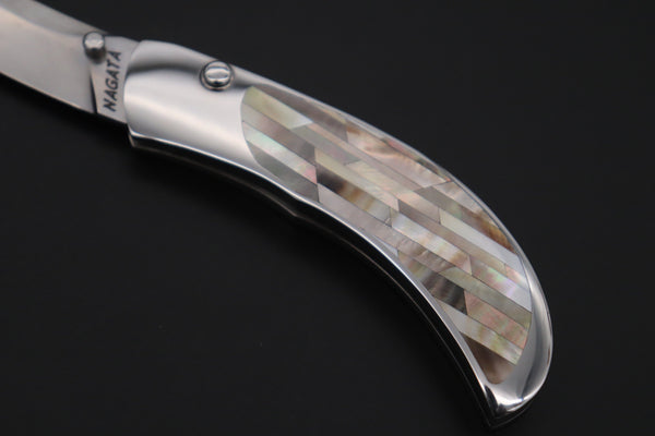 Ikuo Nagata Custom Folding Knife  – IN-100 “Black & Silver”