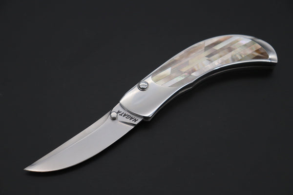 Ikuo Nagata Custom Folding Knife  – IN-100 “Black & Silver”