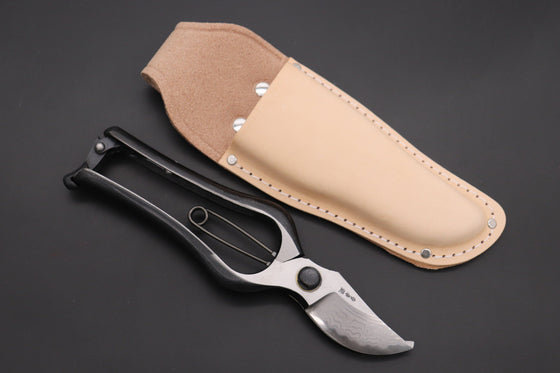 Japanese Pruning Shears HD-200 Rare Damascus blade Prunning Shear (with Leather Pouch) - JapaneseKnifeDirect.Com