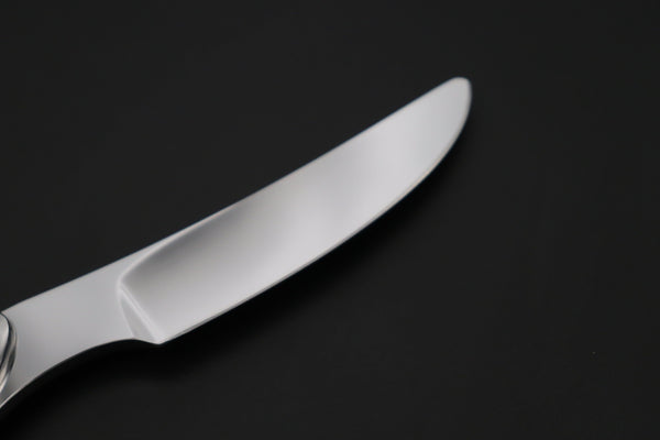 Koji Hara KH-540 M-390 Perfect Mirror Polish, Custom Utility Steak Knife "Circle Abalone"