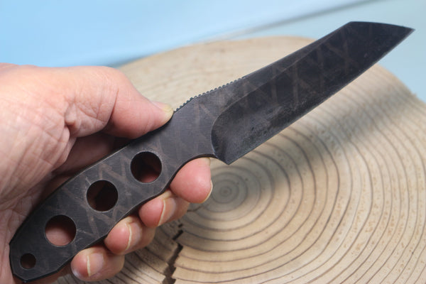 Makkari JM-120 Raptor, Wharncliffe Blade, 4" Non-Glare Black Coated AUS-8 Blade