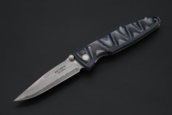Mcusta Classic Wave Series MC-10D VG-10 Damascus blade with Blue Micarta handle - JapaneseKnifeDirect.Com