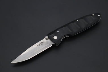 Mcusta Classic Wave Series MC-12D VG-10 Damascus blade with Black Linen Micarta handle